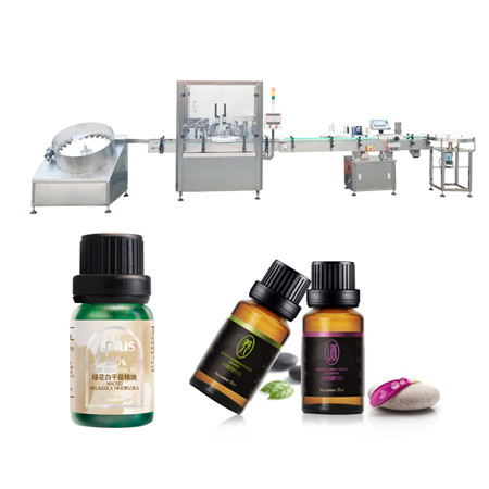 Linha de produção automática de perfume, máquina de envase e tampa de vidro spray com 4 cabeças de enchimento