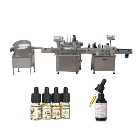 Máquina de tamponamento e enchimento de E-líquido para frascos pequenos ou garrafas de óleo para fumar